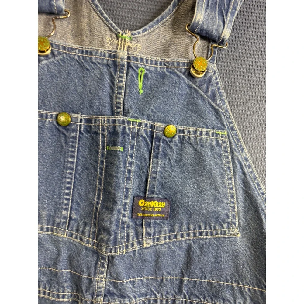 Vintage OshKosh Bgosh Vestbak Denim Overalls Mens 38x29 Made in USA Blue